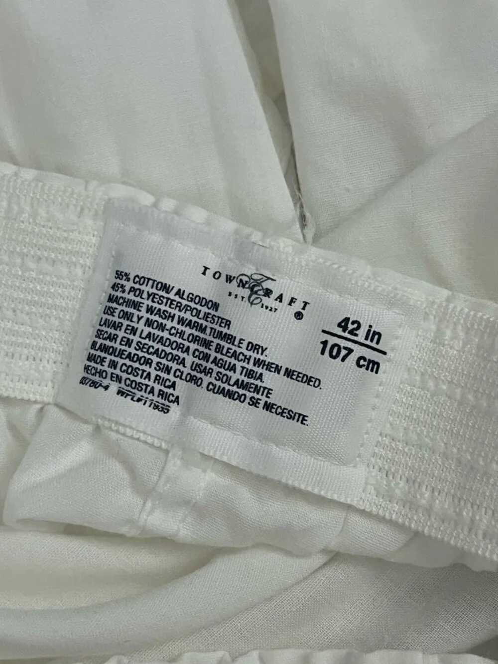 Towncraft Men's 42 White Cotton Blend Boxers Underwear Fly Front 4pr NWOT